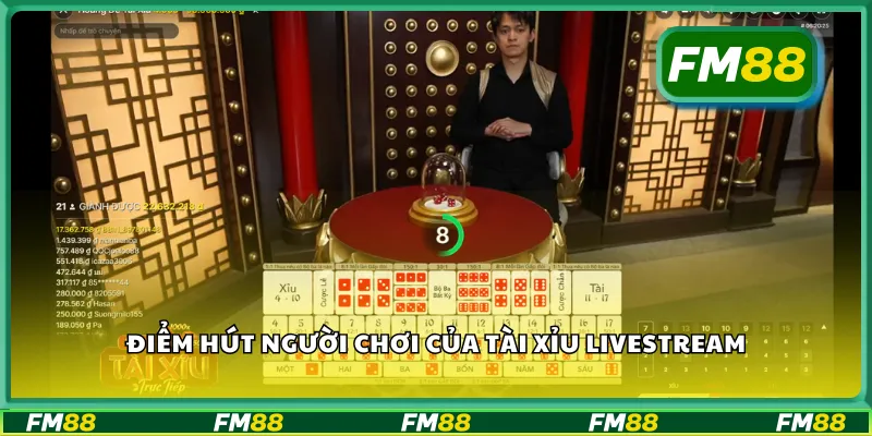 Điểm hút người chơi của tài xỉu livestream